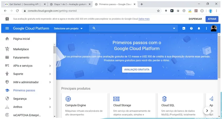 Portal do Google Cloud Platform