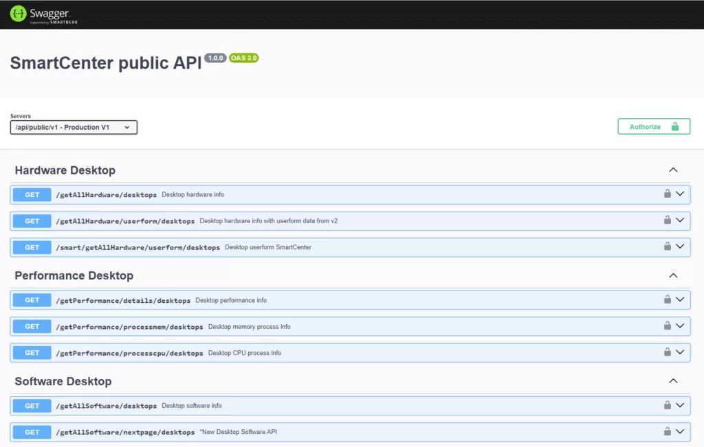 SmartCenter Public APIs SmartCenter Public APIs